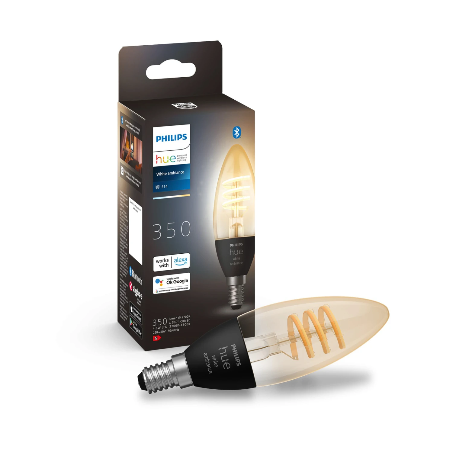 Philips Hue White Ambiance E14 4.6W 350lm Filament 5 Philips Hue White Ambiance E14 4.6W 350lm Filament - Image 3