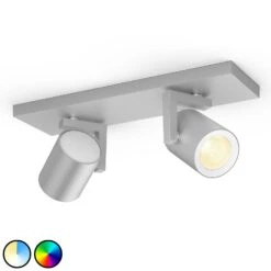 Philips Hue Argenta LED Spotlight, Two-bulb Alu