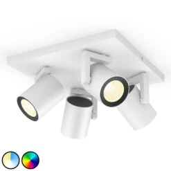 Philips Hue Argenta LED Spotlight, Four-bulb White