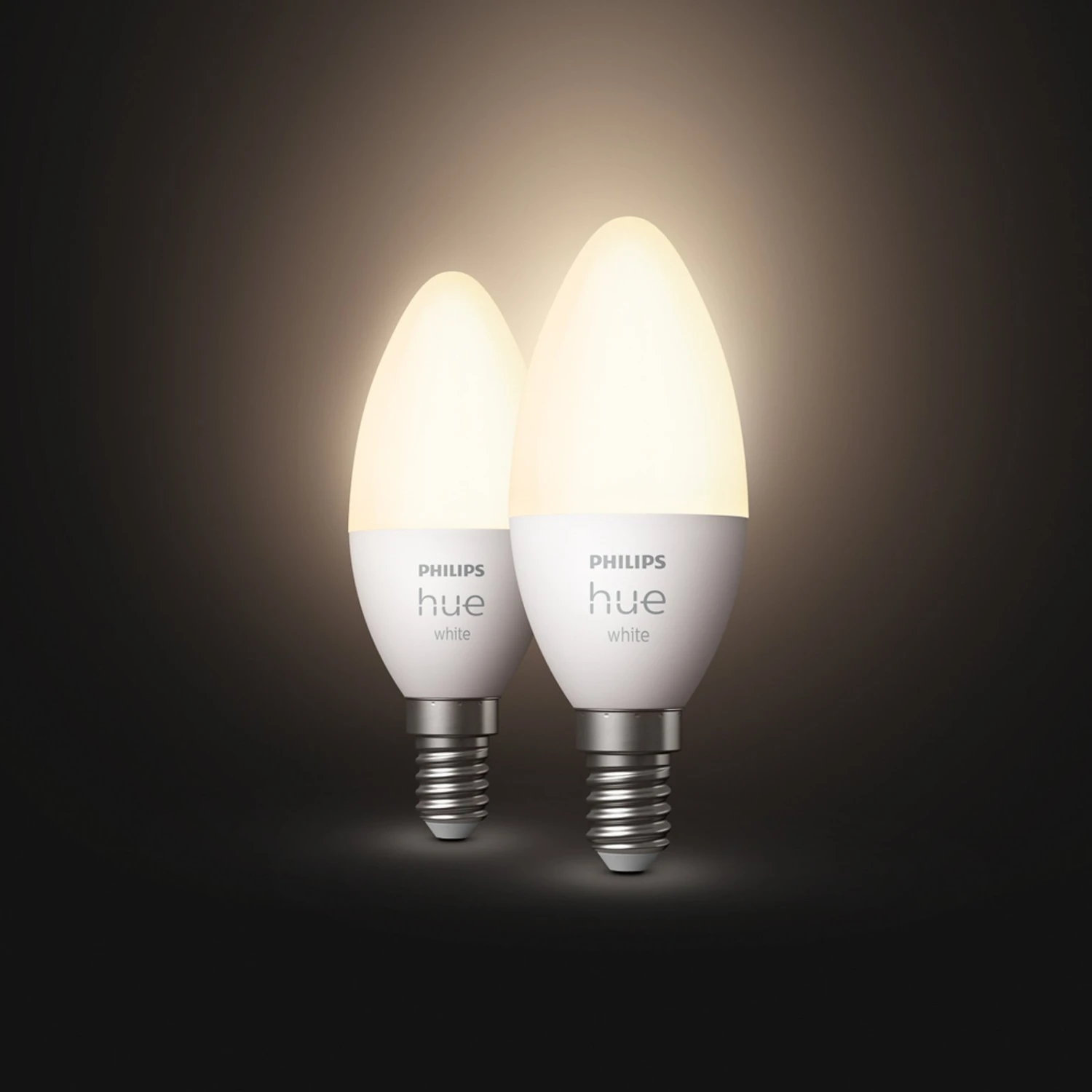 Philips Hue White 5.5W E14 LED Candle Bulb, 2x