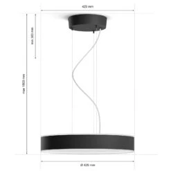 Philips Hue Enrave LED Pendant Light, Black -Philips Hue Shop 7534301 7
