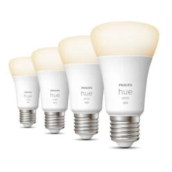 Philips Hue White 9 W E27 LED Bulb, 4-pack
